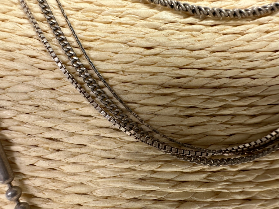 Five Sterling Silver Necklaces Of Various Lengths 24.5g [CA] [Photo 5]