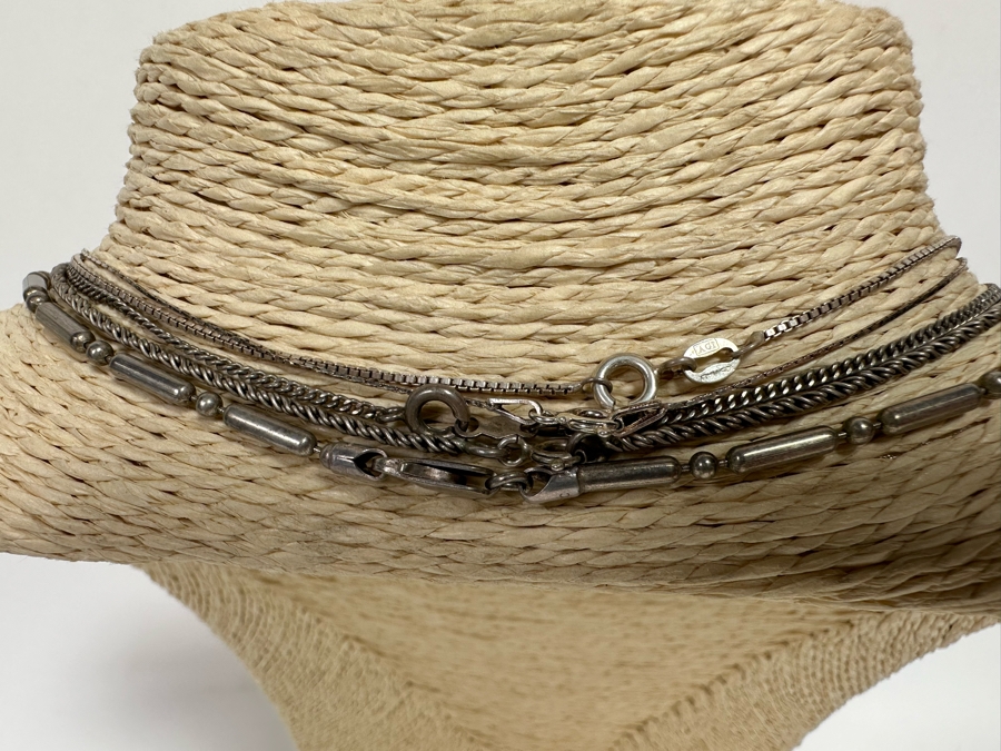 Five Sterling Silver Necklaces Of Various Lengths 24.5g [CA] [Photo 7]