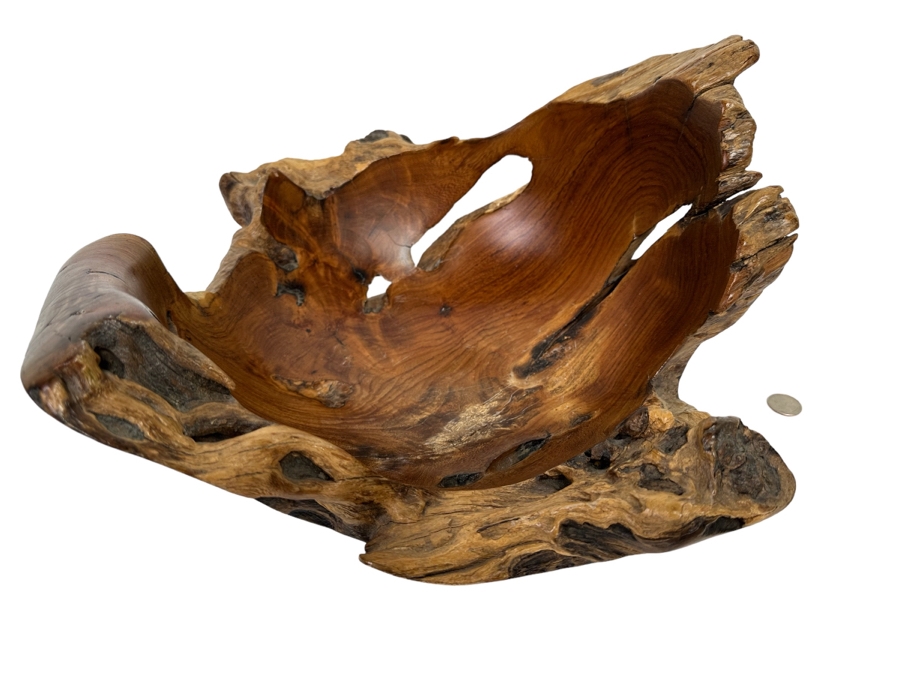 Arturo Solano Turned Costa Rica Organic Burled Walnut Sculptural Bowl, Signed 17W X 17D X 9H [CR]