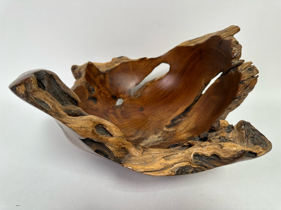 Arturo Solano Turned Costa Rica Organic Burled Walnut Sculptural Bowl, Signed 17W X 17D X 9H [CR] [Photo 2]