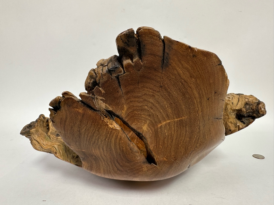 Arturo Solano Turned Costa Rica Organic Burled Walnut Sculptural Bowl, Signed 17W X 17D X 9H [CR] [Photo 7]