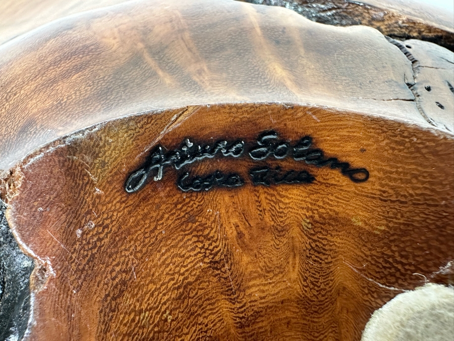 Arturo Solano Turned Costa Rica Organic Burled Walnut Sculptural Bowl, Signed 17W X 17D X 9H [CR] [Photo 10]