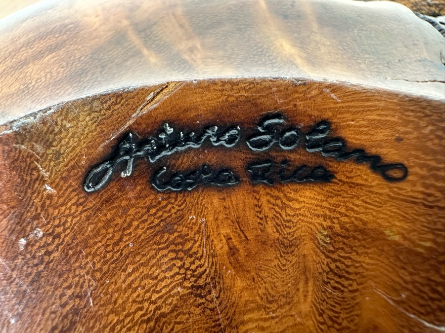 Arturo Solano Turned Costa Rica Organic Burled Walnut Sculptural Bowl, Signed 17W X 17D X 9H [CR] [Photo 11]