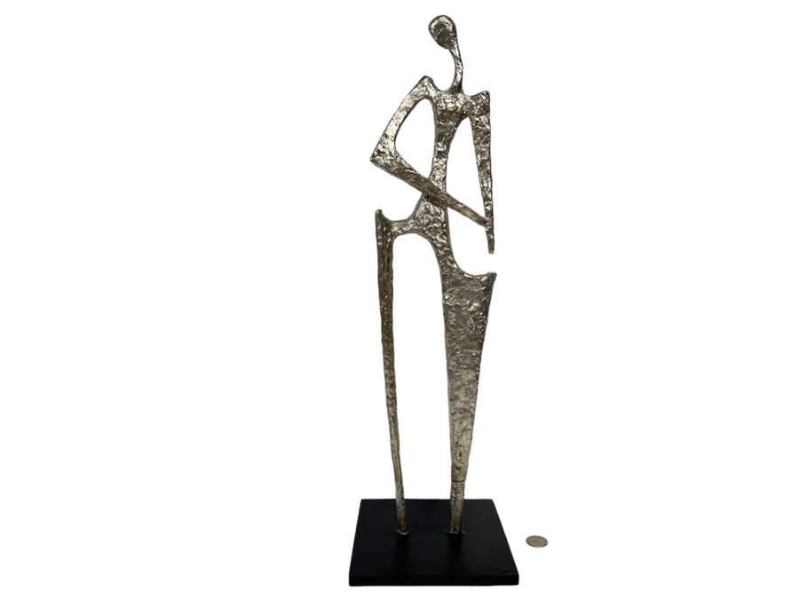 Hipster Lady Metal Sculpture Silver Finish By Global Views 6.5W X 6.5D X 23H [CR]