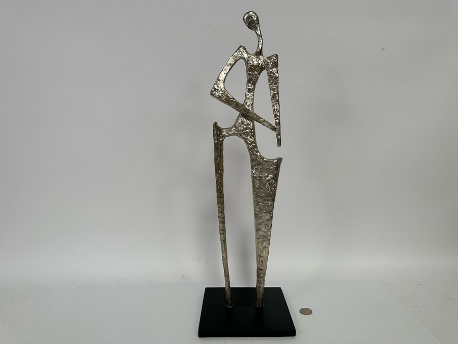 Hipster Lady Metal Sculpture Silver Finish By Global Views 6.5W X 6.5D X 23H [CR] [Photo 3]