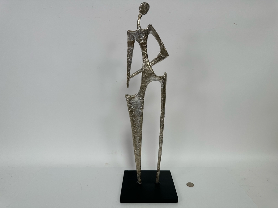 Hipster Lady Metal Sculpture Silver Finish By Global Views 6.5W X 6.5D X 23H [CR] [Photo 8]