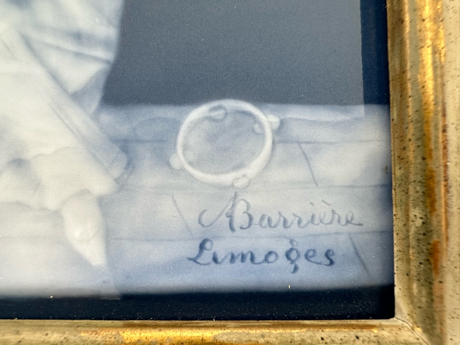 Vintage Limoges Pate-Sur-Pate Porcelain Plaque Signed A. Barriere Framed 6.5 X 8.5 [Photo 10]