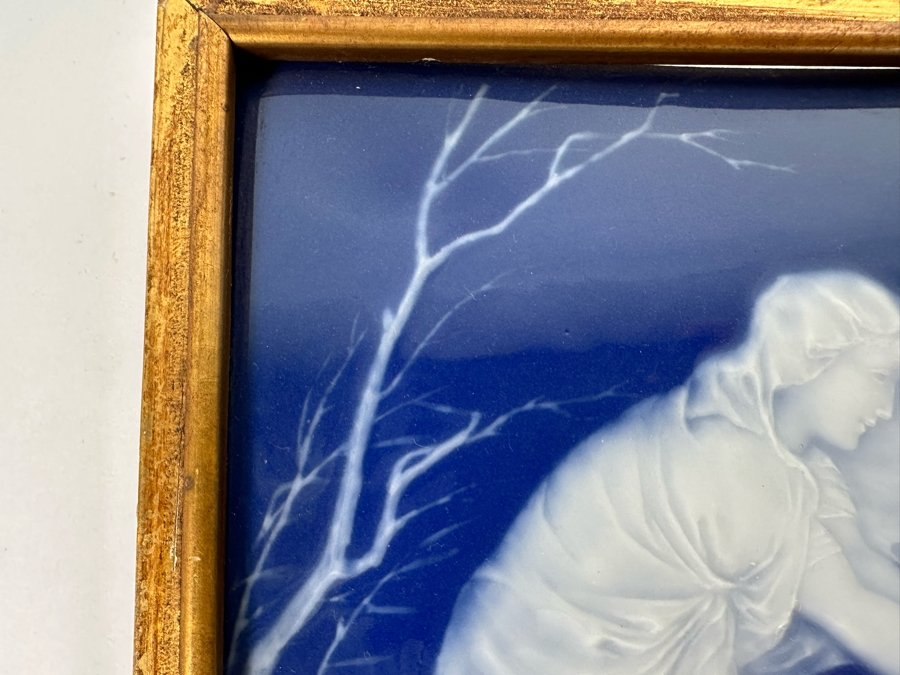 Vintage Auguste Riffaterre Limoges Pate-Sur-Pate Porcelain Plaque Framed 10.5 X 7.5 [Photo 9]