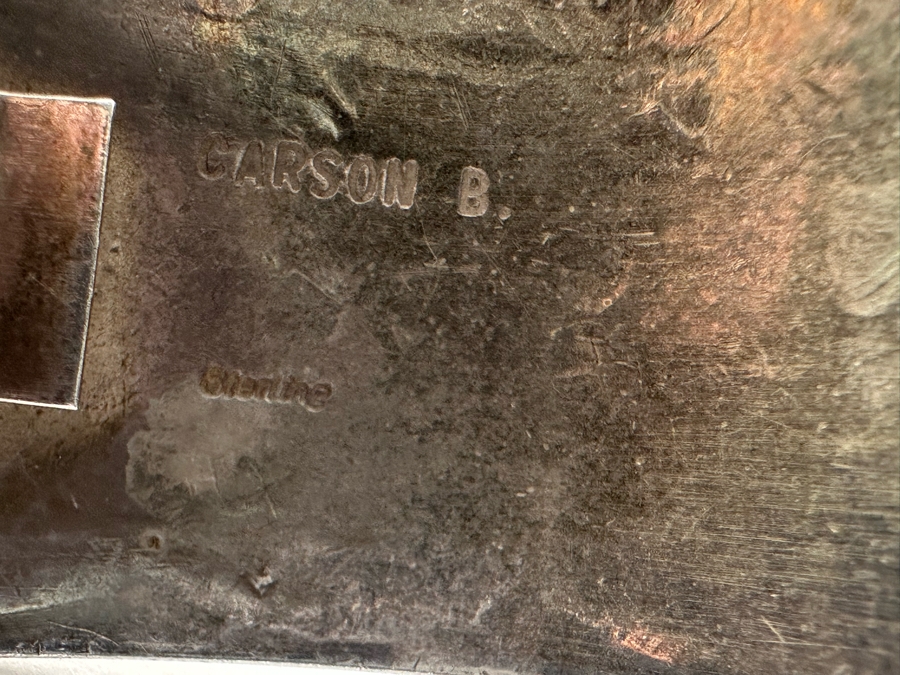 Carson B. Signed Sterling Silver Native American Watch Band Cuff 2.75W With Watch 52.7g [Photo 12]