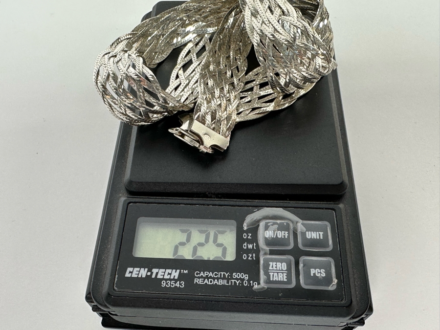 9-Strand Woven Sterling Silver 17' Necklace 22.5g [Photo 12]