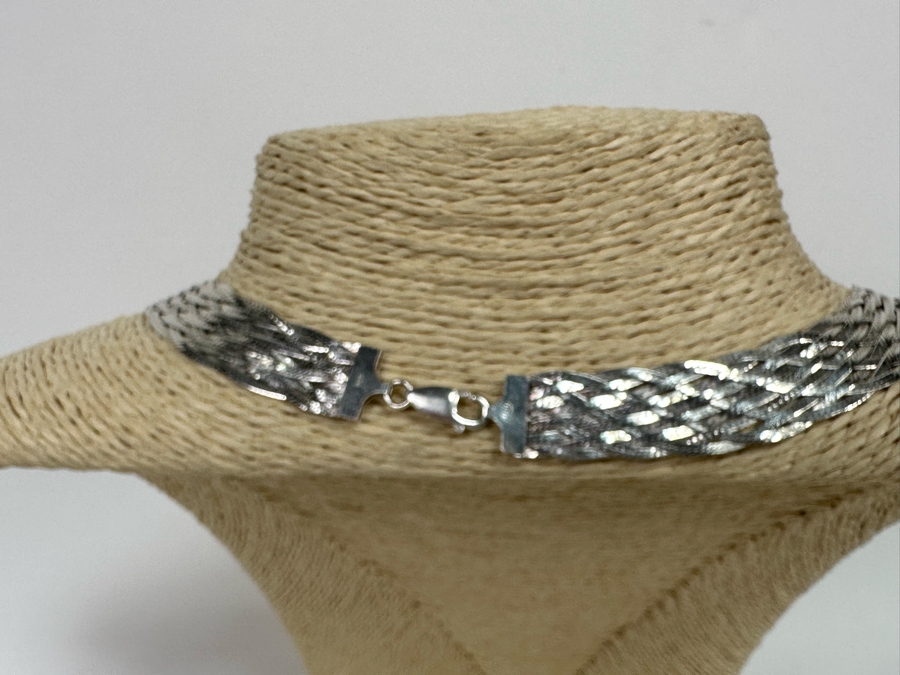 9-Strand Woven Sterling Silver 17' Necklace 22.5g [Photo 10]