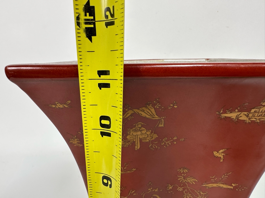 Chinese Metal Rickshaw With Porcelain Pot Planter 13W X 7D X 11H [Photo 11]