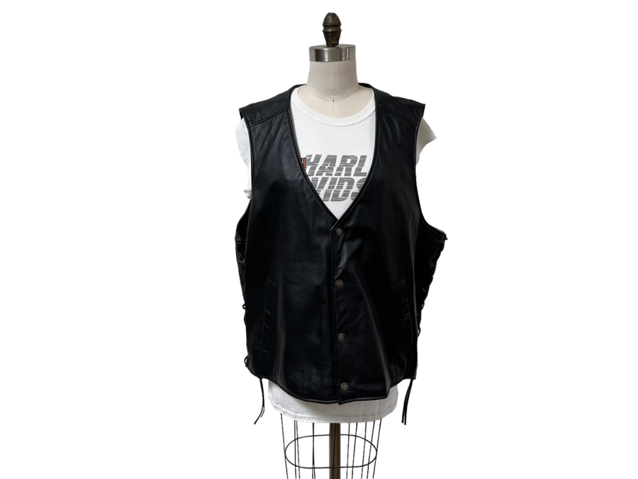 Harley-Davidson Leather Vest 2XL [CR] [Photo 3]