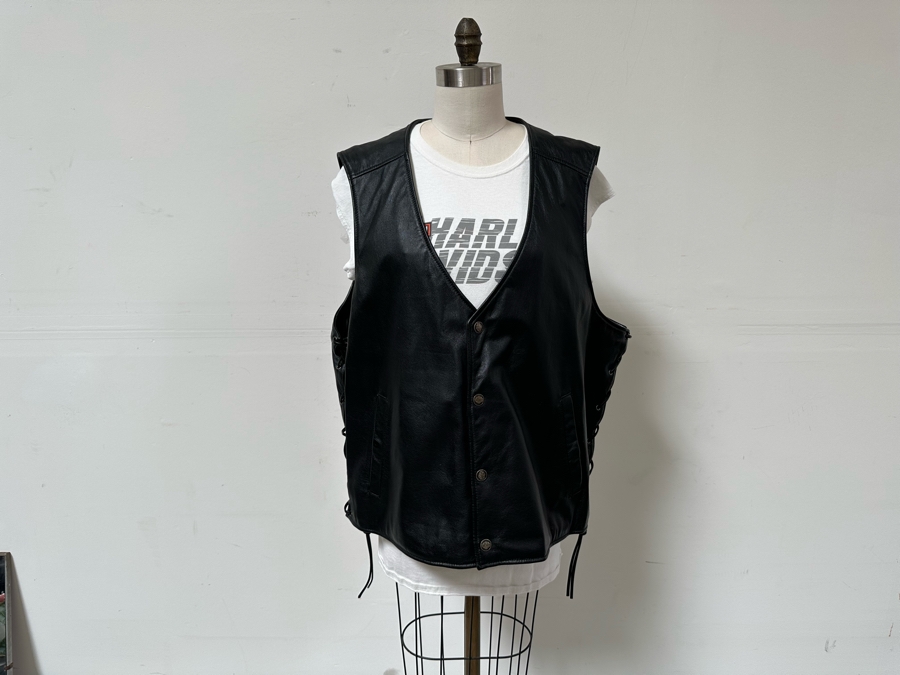 Harley-Davidson Leather Vest 2XL [CR] [Photo 4]