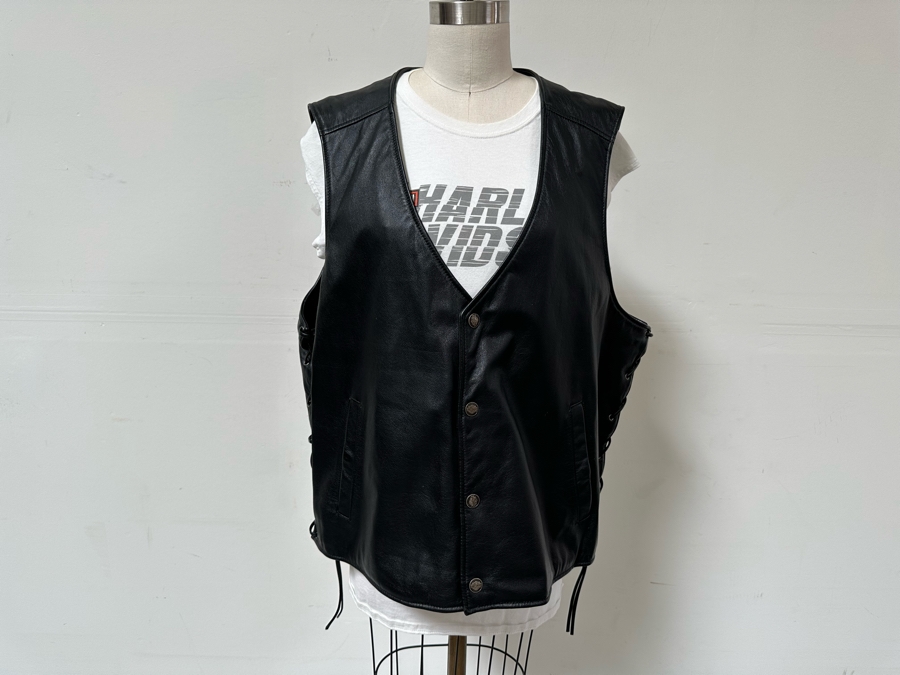 Harley-Davidson Leather Vest 2XL [CR] [Photo 5]