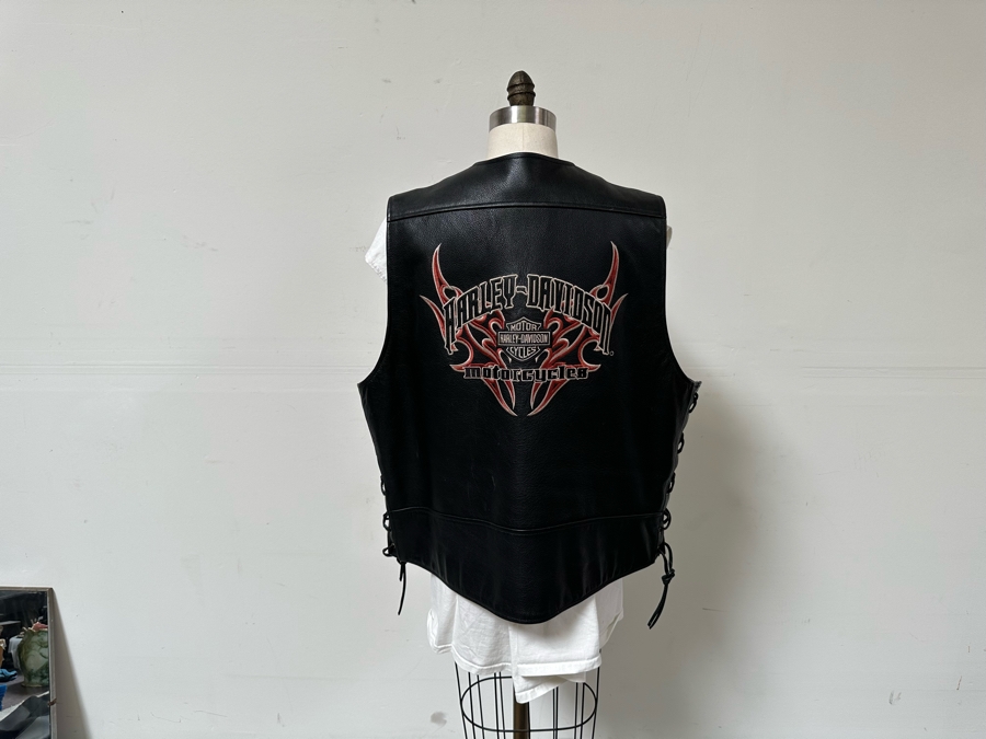Harley-Davidson Leather Vest 2XL [CR] [Photo 9]