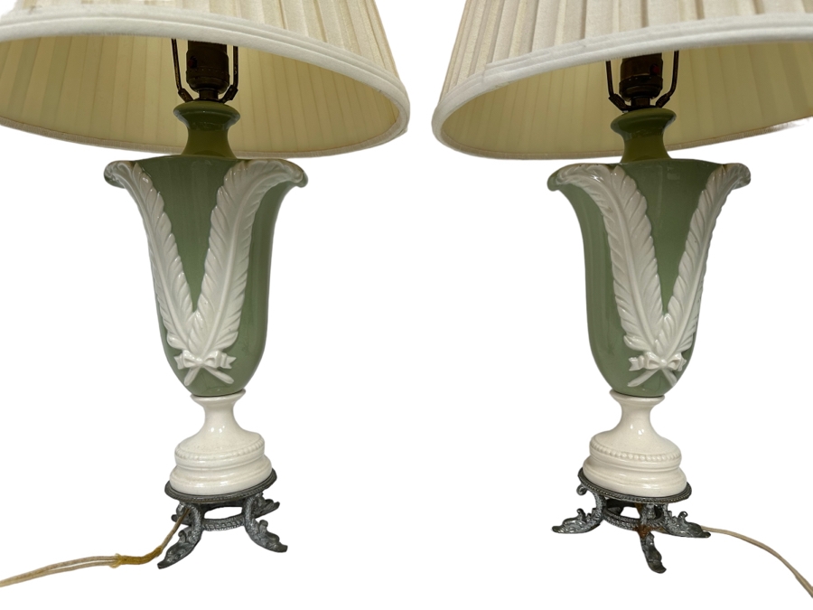 Pair Of Antique Porcelain Table Lamps 25H [Photo 1]