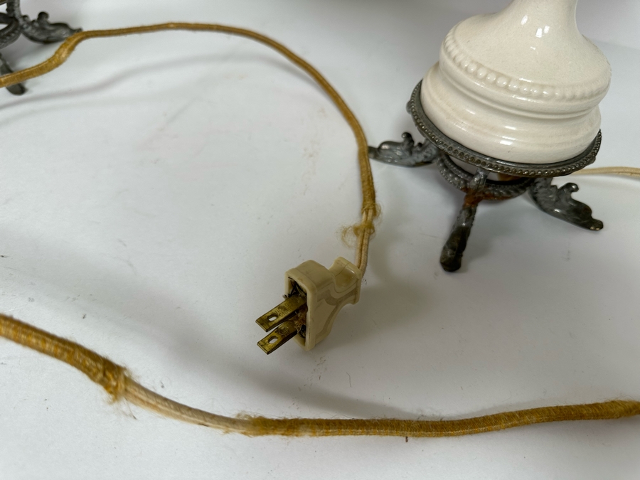 Pair Of Antique Porcelain Table Lamps 25H [Photo 6]