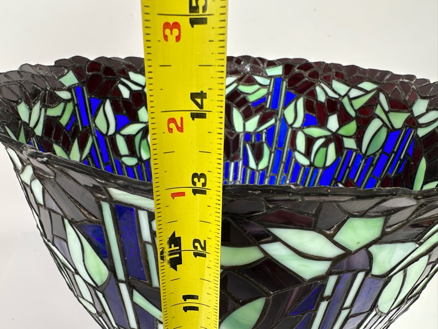 Beautiful Tiffany Style Stained Glass Lamp Shade 19W X 13H [Photo 12]