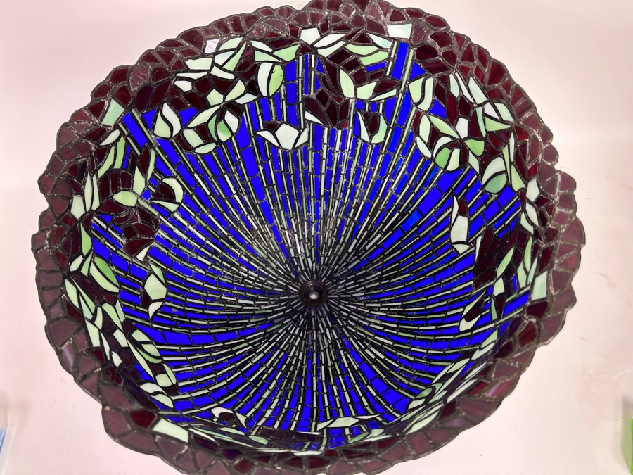 Beautiful Tiffany Style Stained Glass Lamp Shade 19W X 13H [Photo 7]