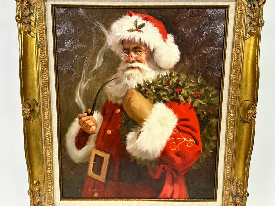 Tom Browning Hand Signed Limited Edition Christmas Santa Claus Canvas Print Titled 'Spirit Of Santa' Numbered 721 Of 750 20 X 24 Framed 27.5 X 32 [Photo 4]