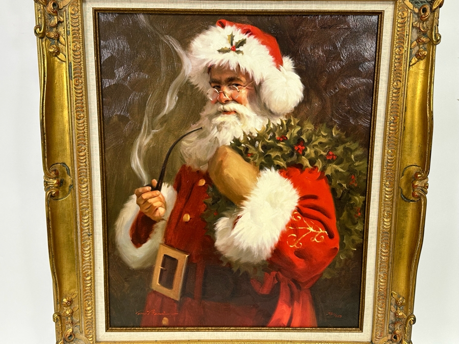 Tom Browning Hand Signed Limited Edition Christmas Santa Claus Canvas Print Titled 'Spirit Of Santa' Numbered 721 Of 750 20 X 24 Framed 27.5 X 32 [Photo 3]