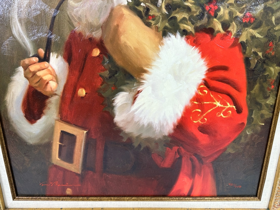 Tom Browning Hand Signed Limited Edition Christmas Santa Claus Canvas Print Titled 'Spirit Of Santa' Numbered 721 Of 750 20 X 24 Framed 27.5 X 32 [Photo 7]
