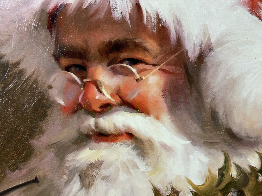 Tom Browning Hand Signed Limited Edition Christmas Santa Claus Canvas Print Titled 'Spirit Of Santa' Numbered 721 Of 750 20 X 24 Framed 27.5 X 32 [Photo 6]
