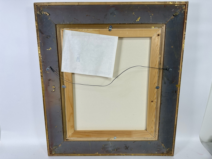 Tom Browning Hand Signed Limited Edition Christmas Santa Claus Canvas Print Titled 'Old Saint Nick' Numbered 746 Of 750 20 X 24 Framed 30 X 34 [Photo 15]