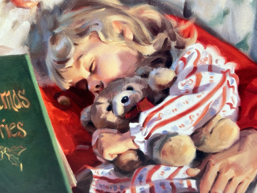 Tom Browning Hand Signed Limited Edition Christmas Santa Claus Canvas Print Titled 'Christmas Stories' Numbered 19 Of 750 24 X 20 Framed 31.5 X 28 [Photo 7]