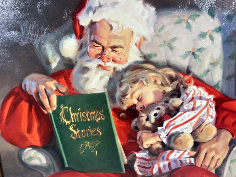 Tom Browning Hand Signed Limited Edition Christmas Santa Claus Canvas ...