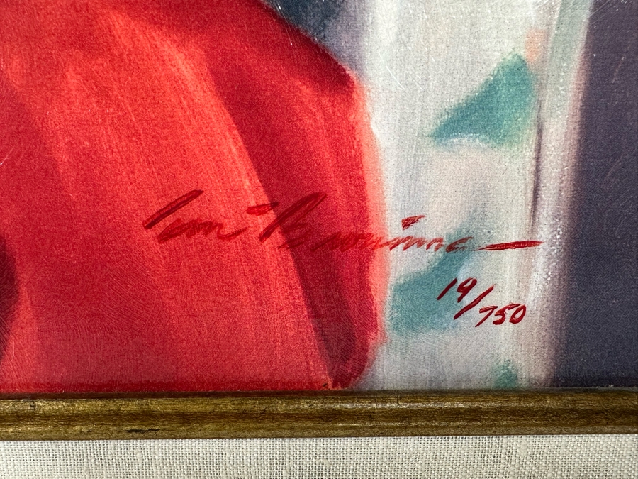 Tom Browning Hand Signed Limited Edition Christmas Santa Claus Canvas Print Titled 'Christmas Stories' Numbered 19 Of 750 24 X 20 Framed 31.5 X 28 [Photo 8]