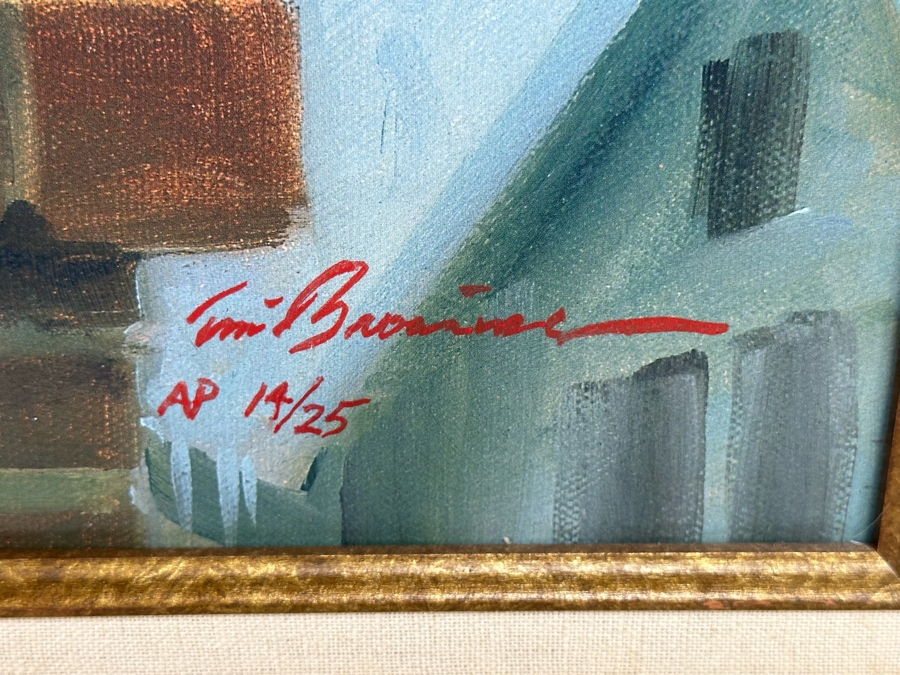 Tom Browning Hand Signed Limited Edition A/P Christmas Santa Claus Canvas Print Titled 'Magical Moment' Artist Proof Numbered 14 Of 25 20 X 24 Framed 30 X 34 [Photo 10]