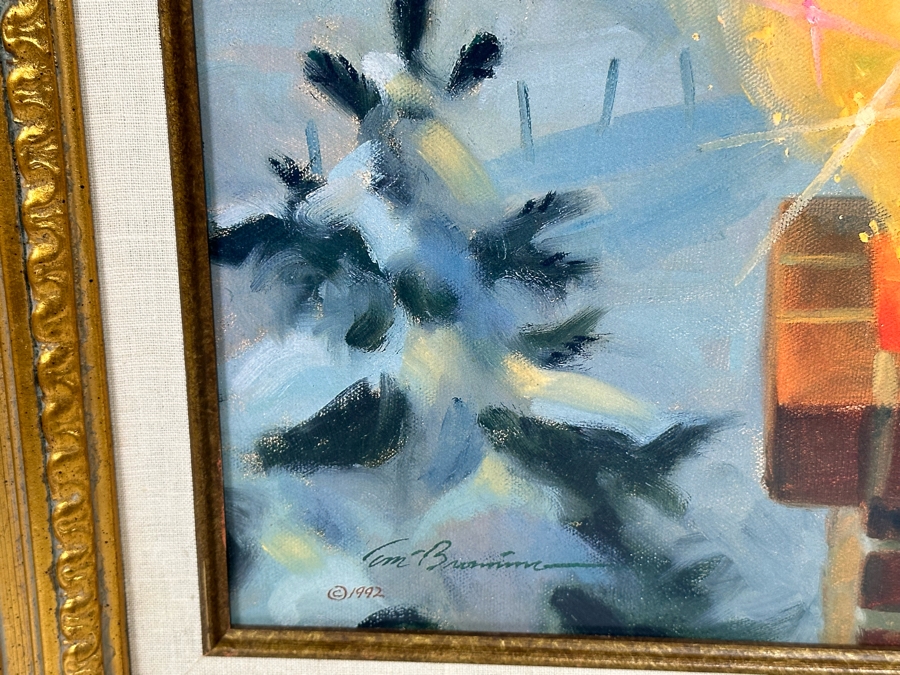 Tom Browning Hand Signed Limited Edition A/P Christmas Santa Claus Canvas Print Titled 'Magical Moment' Artist Proof Numbered 14 Of 25 20 X 24 Framed 30 X 34 [Photo 9]