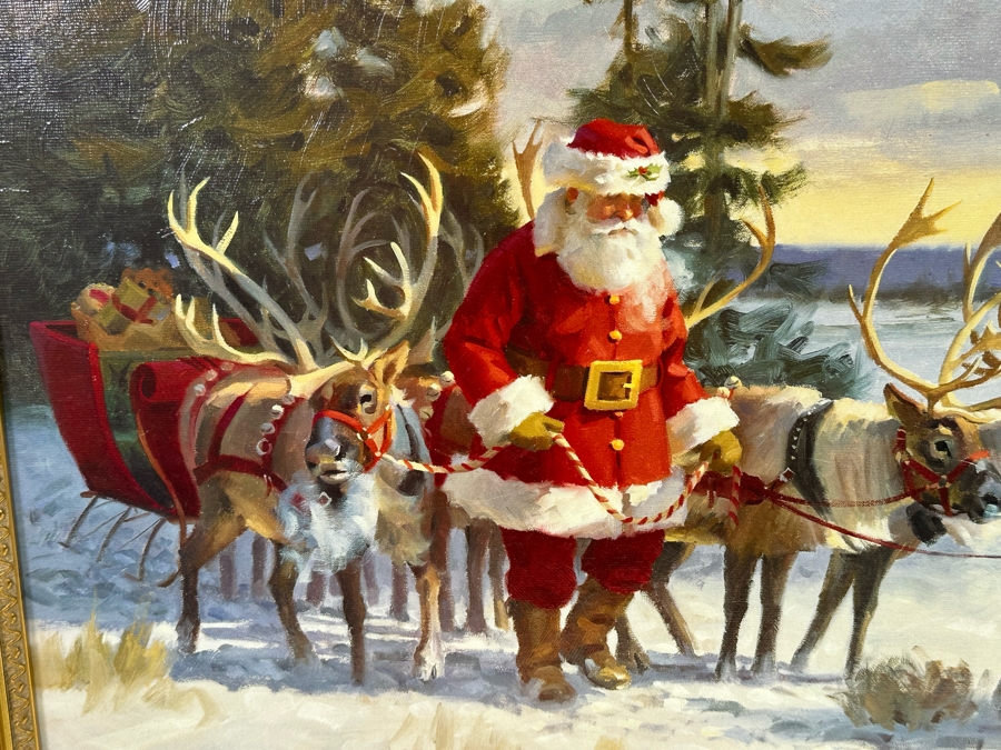 Tom Browning Hand Signed Limited Edition Christmas Santa Claus Canvas ...