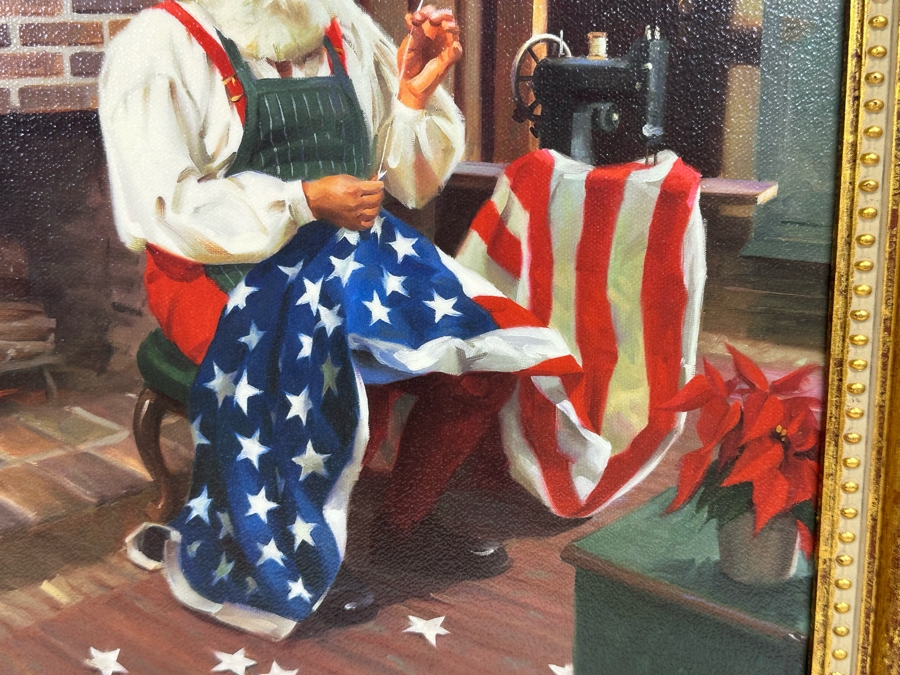 Tom Browning Christmas Santa Claus Canvas Print Titled 'A Gift To A Nation' 12 X 12 Framed 16 X 16 [Photo 7]