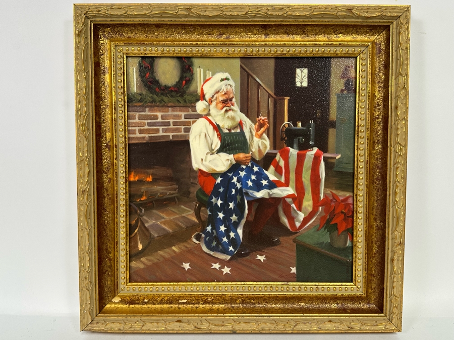 Tom Browning Christmas Santa Claus Canvas Print Titled 'A Gift To A Nation' 12 X 12 Framed 16 X 16 [Photo 2]