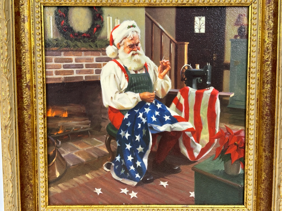 Tom Browning Christmas Santa Claus Canvas Print Titled 'A Gift To A Nation' 12 X 12 Framed 16 X 16 [Photo 3]