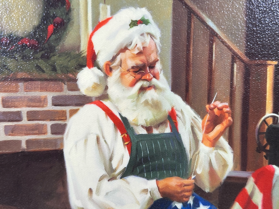 Tom Browning Christmas Santa Claus Canvas Print Titled 'A Gift To A Nation' 12 X 12 Framed 16 X 16 [Photo 5]