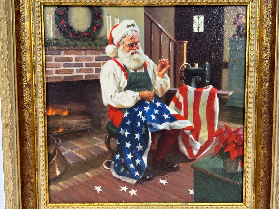 Tom Browning Christmas Santa Claus Canvas Print Titled 'A Gift To A Nation' 12 X 12 Framed 16 X 16 [Photo 4]