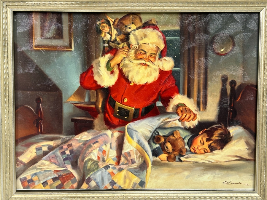 Tom Browning Christmas Santa Claus Canvas Print 16 X 11.5 Framed 20 X 16 [Photo 3]