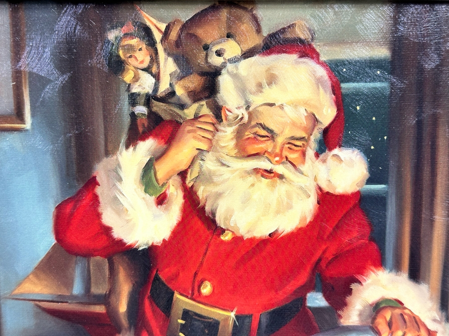 Tom Browning Christmas Santa Claus Canvas Print 16 X 11.5 Framed 20 X 16 [Photo 5]