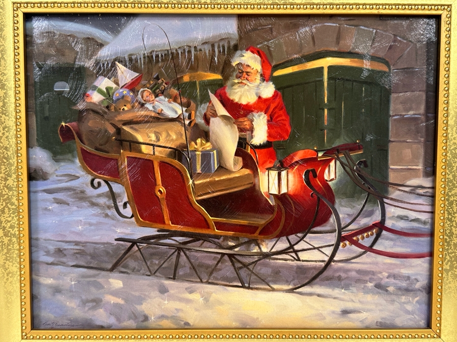 Tom Browning Christmas Santa Claus Canvas Print 14 X 11 Framed 17 X 14 [Photo 3]