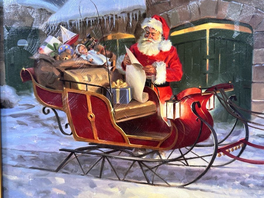 Tom Browning Christmas Santa Claus Canvas Print 14 X 11 Framed 17 X 14 [Photo 4]