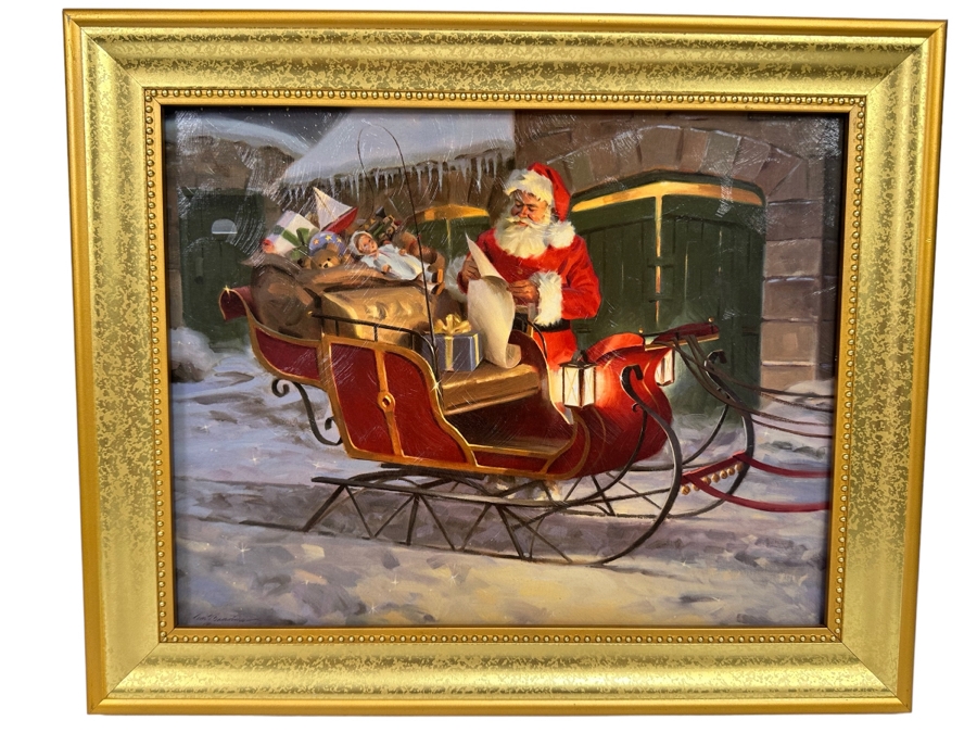 Tom Browning Christmas Santa Claus Canvas Print 14 X 11 Framed 17 X 14 [Photo 1]
