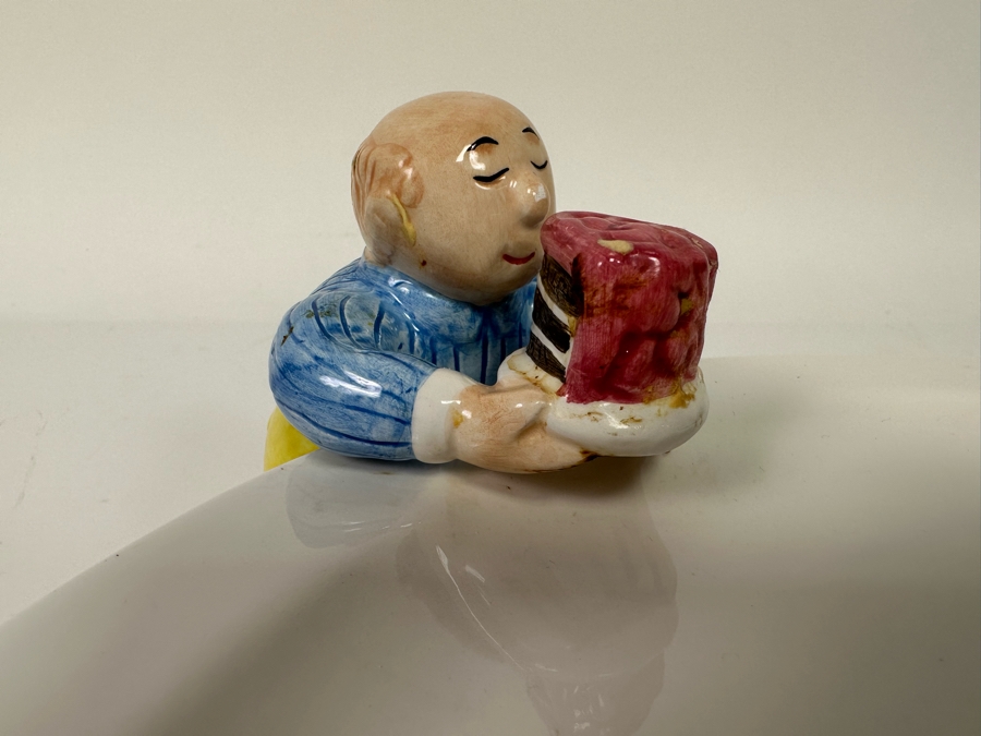 Vintage 1997 Lotus Handcrafted Footed Ceramic Cake Plate With Three People 15W [Photo 7]