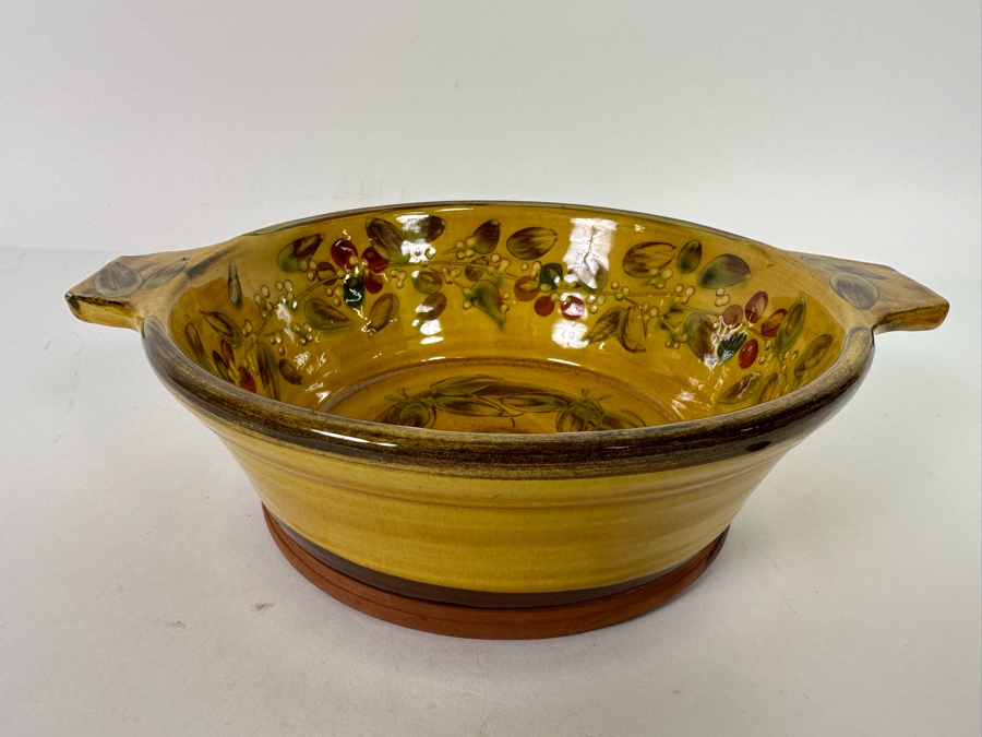 French Hand Painted Two Handled Dish By Jacques 10W X 8D X 3H [Photo 6]