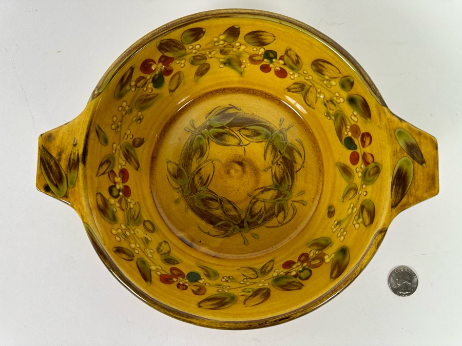 French Hand Painted Two Handled Dish By Jacques 10W X 8D X 3H [Photo 2]