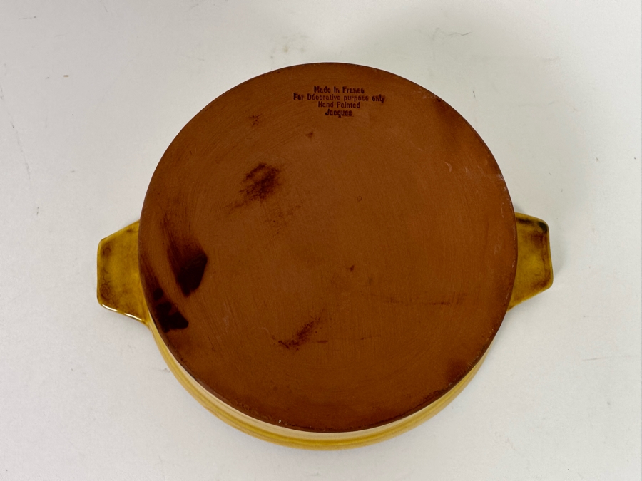 French Hand Painted Two Handled Dish By Jacques 10W X 8D X 3H [Photo 7]