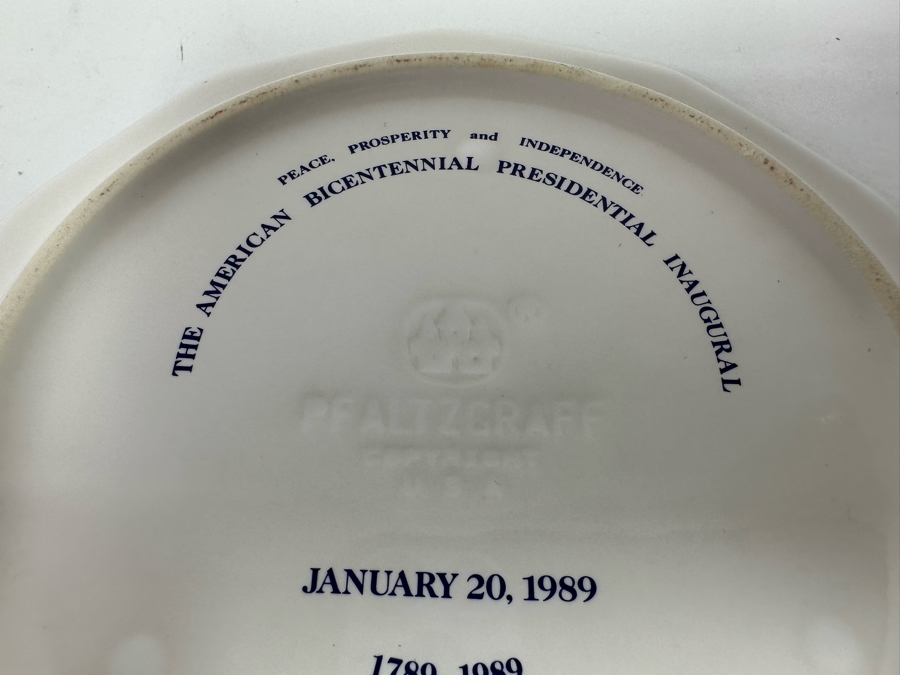 President George Herbert Walker Bush Presidential Inauguration Plate Jan 20, 1989 Pfaltzgraff 7W [Photo 7]